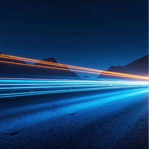 automotive trail lights at night